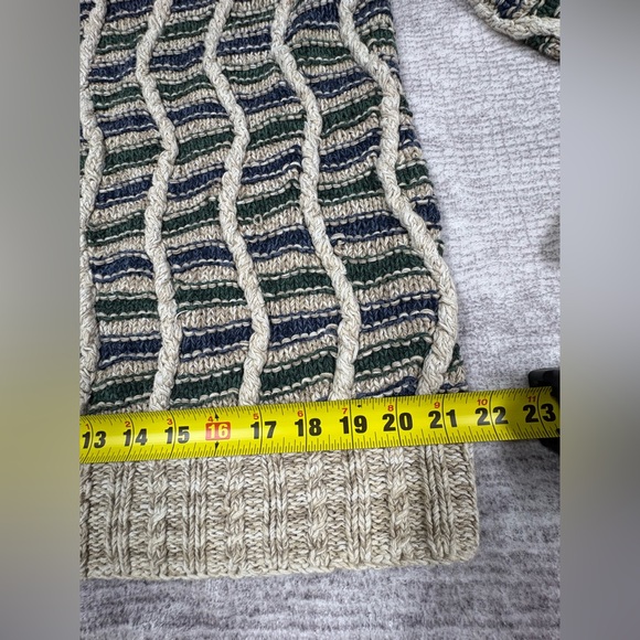 VTG Northern Isles Mens Hand Knit 3D Fisherman Sweater Size L 80S Grandpacore - Picture 8 of 11